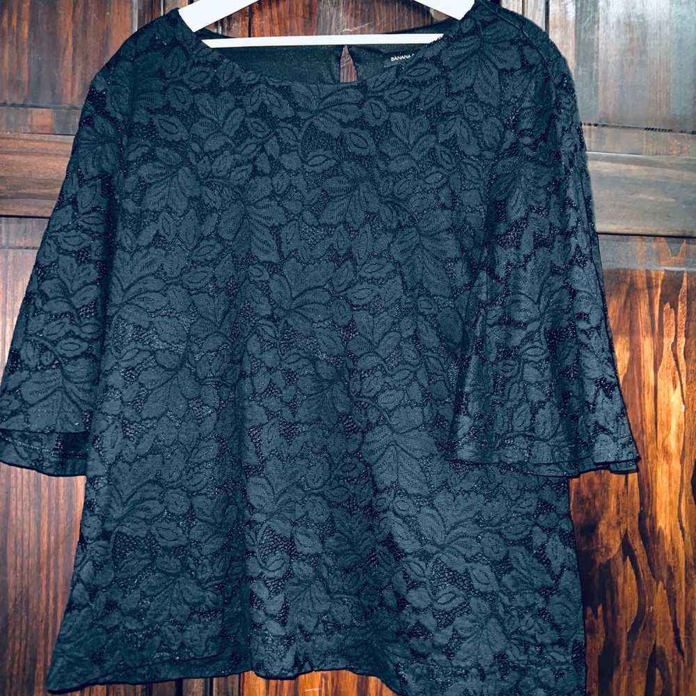 Banana Republic Elegant Black Lace Top large‎